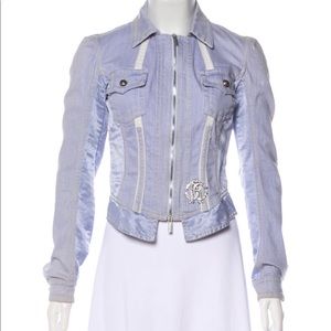 Roberto Cavalli Soft Denim Zip Up Jacket 🔥💙